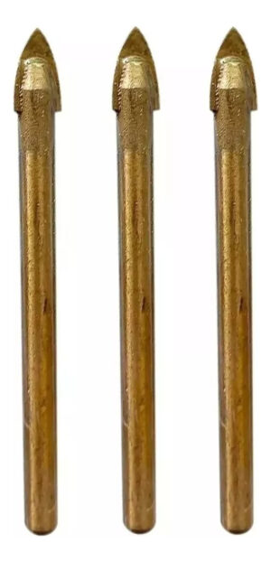 3 Broca Punta Flecha 8mm Perfora Vidrio Ceramica Azulejo