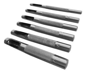 Kit Sacabocados De Impacto Set 6 Piezas Talabarteria Cuero