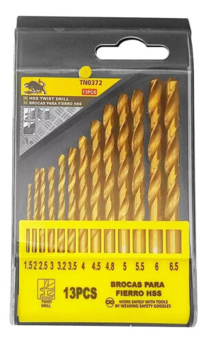 Brocas Mix 13pcs Metal Fierro Hss 1.5mm A 6.5mm Para Taladro