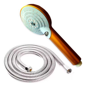 Mango Para Ducha Dorado Telefono Con Manguera Flexible 2mt