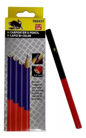 Lapiz Bicolor Carpintero Rojo Azul Carpinteria 12pcs Albañil