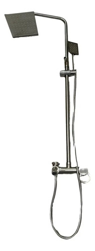 Columna Ducha Exterior Cuadrada Acero Mate Transf Duchador