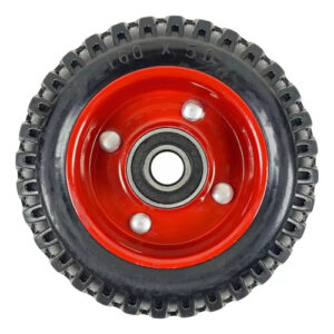 Ruedas Maciza Roja Para Carro - 6 Pulgadas - 2 Unid Negro/rojo