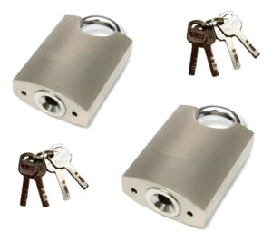 2 Candados De Seguridad Acero Anticizalla Anticorte 40mm Plateado