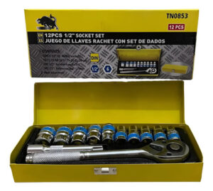 Set Dados + Chicharra 1/2 + Barra Extension 125mm 12pcs Juego Dados Con Chicharra