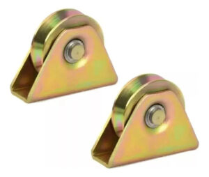 Rueda De Porton Corredizo Metálica 60mm Con Base