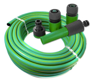 Manguera Para Jardin Flexible 1/2 De 15 Metros + Accesorios Verde