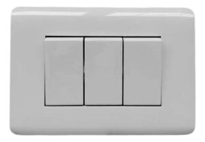 2 Interruptor Luz Boton Pared Triple Blanco Certificado Sec Blanco
