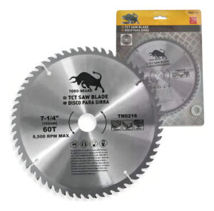 Disco Corte Madera Toro Negro 7 1/4 Pulgadas 60 Dientes Sierra Circular Plateado