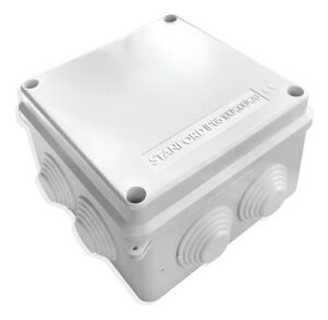 2 Caja Estanca Con Cono Electrica 100x100x70 Ip65 Sello Sec Blanco