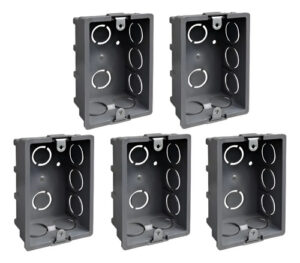 Caja Electrica Tabique Con Oreja Metalica Embutida Gris