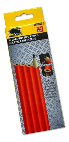Lapiz Carpintero Grafito Hb Carpinteria 12pcs Albañil