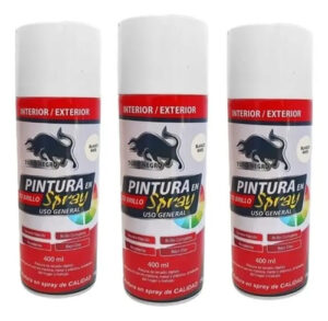 3 Unidades Spray Uso General Blanco Brillante 400 Ml