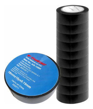 10 Cinta Aislante Negro Pvc 18mm X10y Cableado