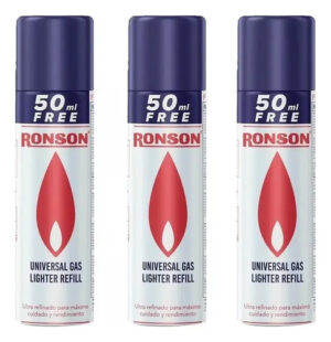 Gas Ronson Para Recargar Encendedores 300ml - 3 Unidades