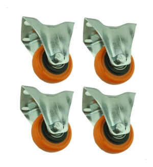 Ruedas Fija 2 Pulgada - Naranja - Para Mueble - 4 Unid Naranja