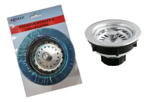 Desague Lavaplato - Pvc Cubierta Cromada - 4 Pulgadas Plateado