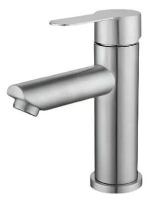 Llave Grifo Lavamanos Monomando Acero Inoxidable Plateado