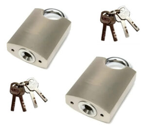 2 Candados De Seguridad Acero Anticizalla Anticorte 50mm Plateado