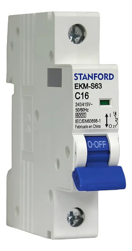 Interruptor Automatico Monofasico C16 Curva C Stanford