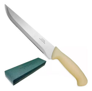 Cuchillo Cocina Carnicero 10 PuLG Mango Blanco + Piedra Blanco