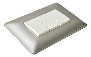 2 Interruptor Luz Boton Pared Triple Champagne 10a 250v Sec Plateado