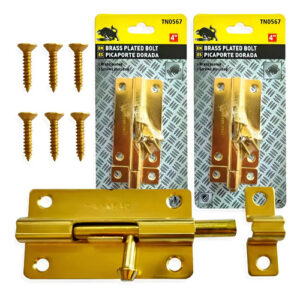 2 Picaporte 3 Pulgadas Cerrojo Pestillo Puerta Pasador Dorado
