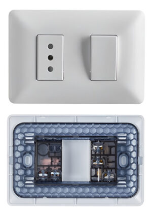 Pack 2 Interruptor Simple (9/12) + Enchufe Simple 10a 250v Blanco