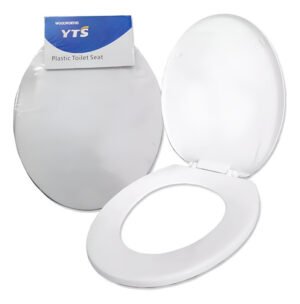 Tapa De Wc Asiento Redondo Plastico Borde Curvo + Tornillos Blanco