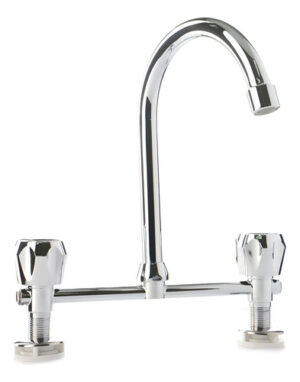 Llave Combinación Para Lavaplatos Color Plateado Brillante