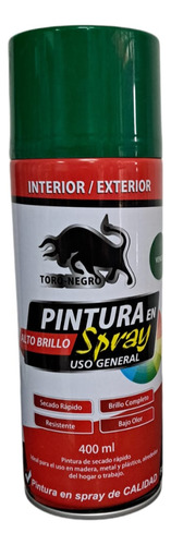 Pintura En Aerosol Esmalte Toro Negro Toro Negro Color Verde