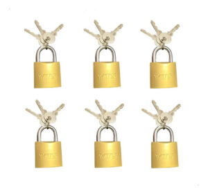 Candado De Seguridad - 3 Llaves - 32mm - 6 Sets Dorado