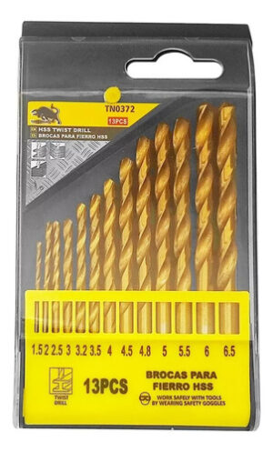 Brocas Mix 13pcs Metal Fierro Hss 1.5mm A 6.5mm Para Taladro