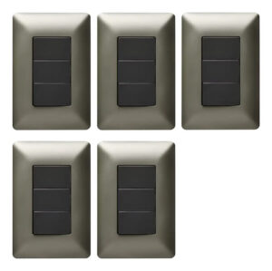 X5 Interruptor Triple Corta Corriente Luz Cafe Stanford 10 A 250v Gris