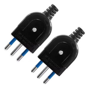 2 Enchufe Macho Volante 10a 2p+t 250v Negro Certificado Sec
