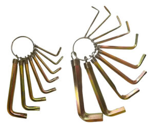 10 Llaves Allen + 8 Llaves Torx Estrella Pack Profesional Dorado