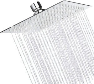 Ducha Cuadrada 20 X 20 Acero Inox. Flor De Baño Griferia ! Plateado Brillante