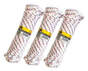 Cuerda Trenzada - Cordel Multiuso 8mm X 15 Metros - 12 Unid Blanco