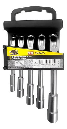 5 Llave Pipa Tipo L Hexagonal / Poligonal 8mm A 17mm Hexagonal / Poligonal