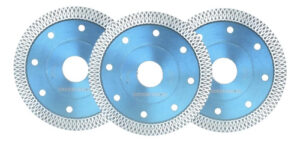 3 Disco De Corte Diamantado Porcelanato Granito Cerámico 4,5 Azul