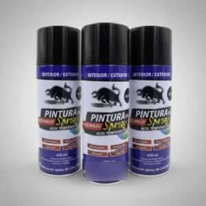 3 Pintura Spray Alta Temperatura 400ml Color Negro