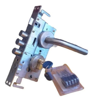 Cerradura De Embutir 1/2 Manilla 7 Llaves Plateado