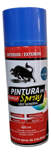 Pintura En Aerosol Esmalte Toro Negro Toro Negro Color Azul Con Acabado Brillante De 400ml