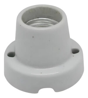 Soquete Portalampara De Loza Conector Rosca E27 250v 4a Sec Blanco