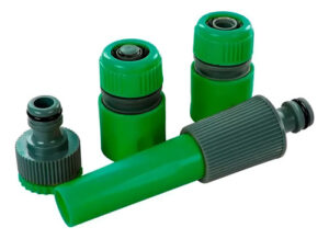 Set Pistola Riego Acoples Rápido Adaptadores Manguera Jardín