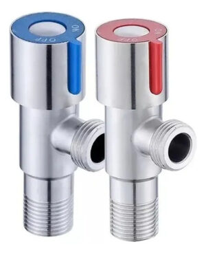 Llave De Paso Angular 1/2 Válvulas De Cierre Roja Y Azul