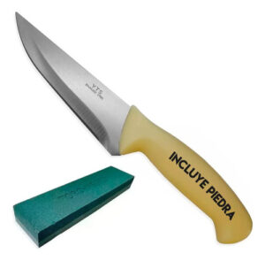 Cuchillo Cocina Carnicero 6 PuLG Mango Blanco + Piedra Blanco