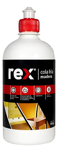 Cola Fría Madera Rex 500gr C/frasco Dosificador Blanco