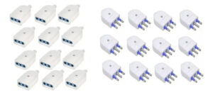 12 Enchufe Macho Volante + 12 Hembra 250v 2p + T