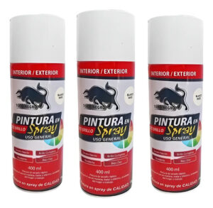 3 Unidades Spray Uso General Blanco Brillante 400 Ml